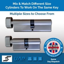 Keyed Alike Euro Cylinder, Thumb Turn  For Different Size Cylinder Combinations