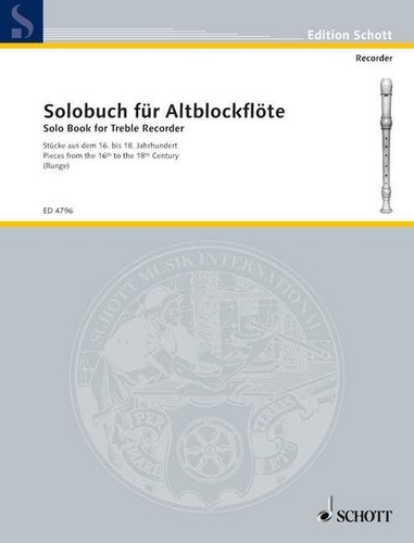 Solo book for treble recorder - for,