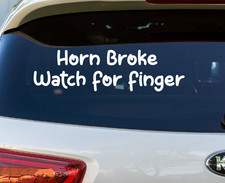 car decal, funny car decal, car gift, car sticker, horn broke