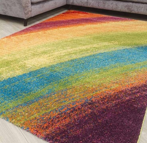 Funky bright rainbow rugs - bright,