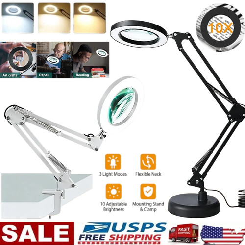10x magnifying glass desk - glass,