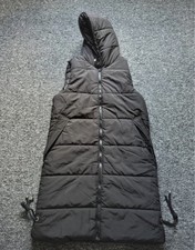 Black longline padded gilet
