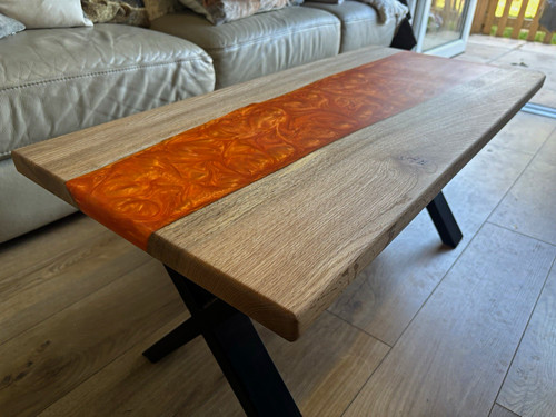 Solid oak resin coffee - solid, &