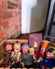 Late 19th/ Early 20th Century 7 Piece Punch & Judy Puppet Set 