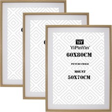 60x80cm Wooden Photo Frame Set of 3 with Mount for 50x70cm Wall Hanging