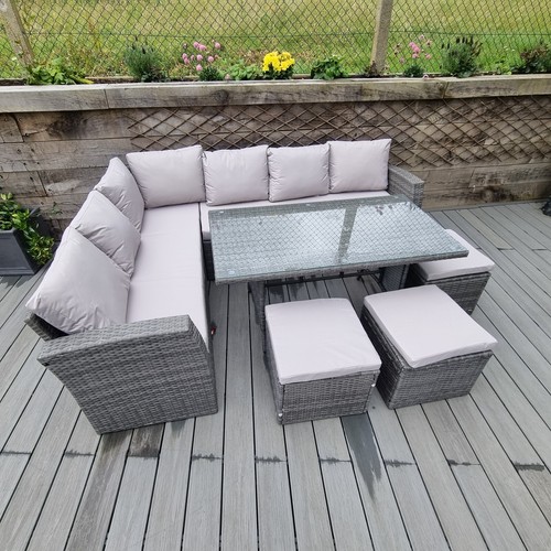 Rattan corner sofa dining set - corner,