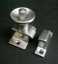 Vintage Press Button Cupboard Latch Catch Brass Campervan Old Stock Caravan