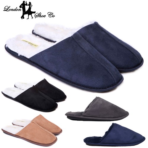 Mens fur lined - lined, slippers
