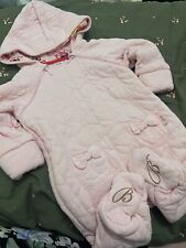 ted baker Pram Suit 3-6 Months pink bow ? snowsuit coat all in one