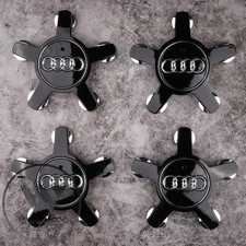 4 x Audi Alloy 5 Star Spyder Wheel Centre Caps Black Hub Badge 135mm A3 A4 A5 A6