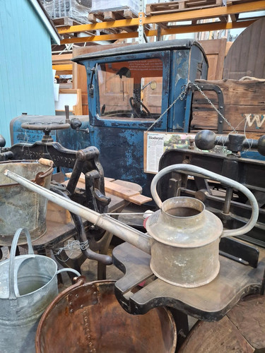 Vintage galvanised watering - galvanised,