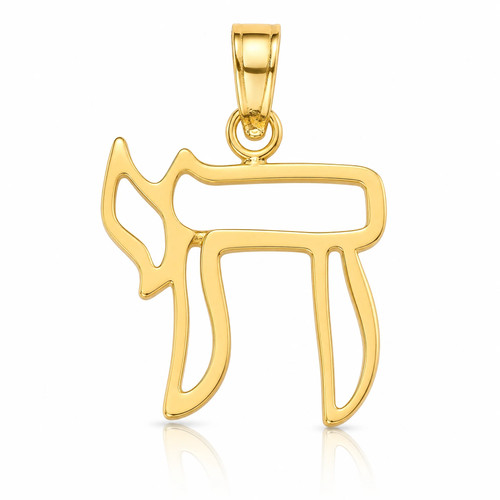 10k 14k yellow gold chai - yellow,