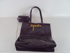 Ted Baker Bow Icon Tote Bag Larger PVC Handbag Purple With Small Purse