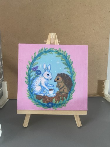 Woodland tea party painting - party,