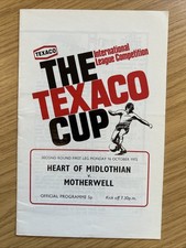 Hearts v Motherwell - Texaco Cup - 16th October 1972