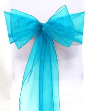 10PCS Organza Sashes Chair Cover Bow Sash WIDER FULLER BOWS Wedding Party