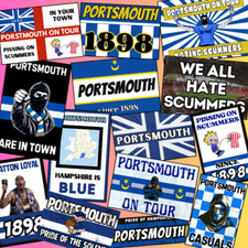 50x Portsmouth inspired football ultra Stickers bundle , weatherproof