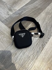 Prada black nylon micro pouch