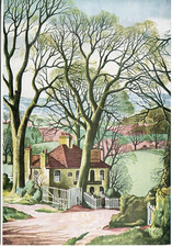 Harrow Weald tree London Transport postcard #68 (1956 McIntosh Patrick poster)