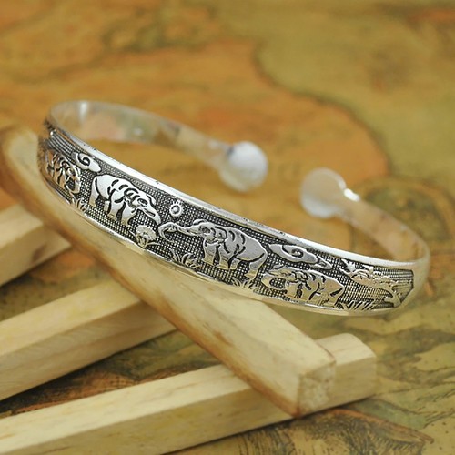 Vintage tibetan silver cuff - vintage,