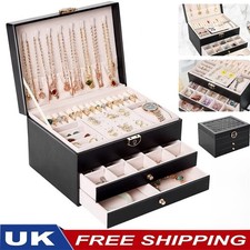 Large 3 Layer Jewellery Organizer Storage Necklace Storage Box Drawer Cabinet