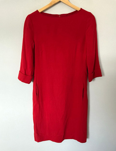 Hobbs red shift dress size - hobbs,