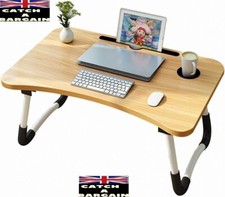 Foldable Lap Desk Bed Table Portable Laptop Bed Tray with iPad & Cup Slot (E290)