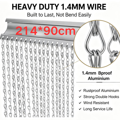 214x90cm metal insect screen - metal,