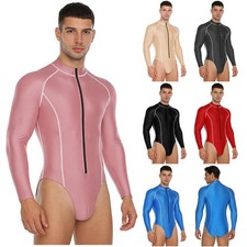 UK Mens Glossy Bodysuit Long