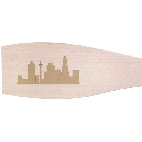 Large city skyline - large, wooden