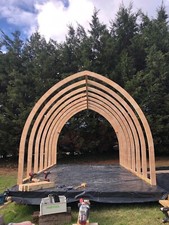 Glamping pod frame gothic arch