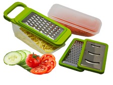 Neat Ideas Grate & Store Grater - 3 Interchangeable Blades 2 Storage Containers