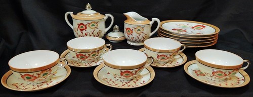 Japan peach lusterware - japan, poppies