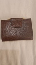 Vintage Brown Real Leather Cheque Book Wallet Made in England