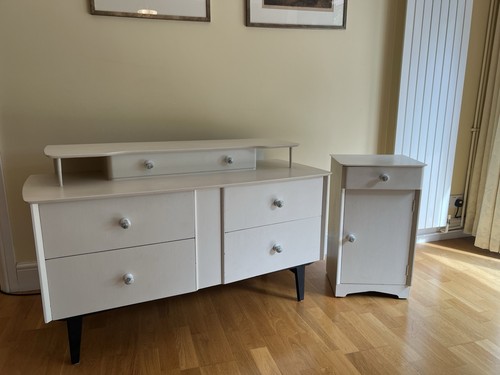 Upcycled white bedroom set