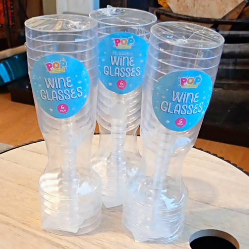 Clear reusable plastic wine - reusable,
