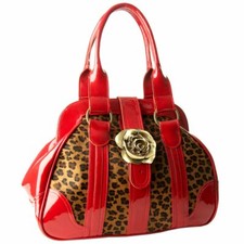 Womens Designer Red Leather