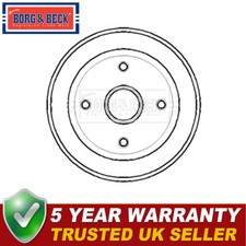 Borg & Beck Rear Brake Drum Fits Vauxhall Corsa 2000-2007 #2 9196290