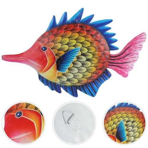 Metal fish wall art yellow - metal,
