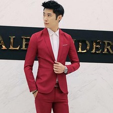 Men Business Casual One Button