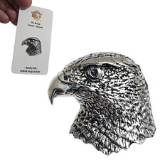 Goshawk Head Pin Badge Pewter