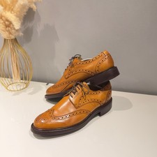 Barker 'Grassington' Country Brogue Tan Wingtip Derby Shoes UK 10.5 F RRP £385