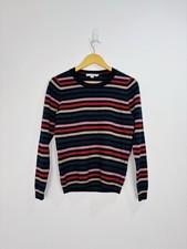 Boden Jumper Women Size Medium Multicoloured Navy Stripe Sparkle Wool Blend Knit