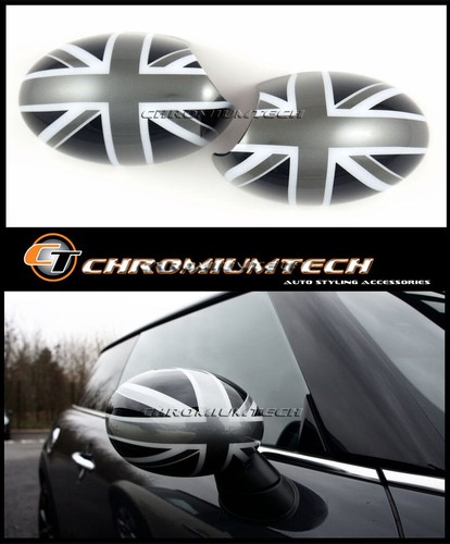 Black union jack mirror - black,