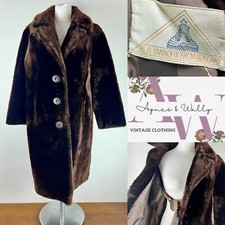 Vintage Pannofix Lambskin Fur Coat Brown Size U.K. 10/12 Warm Winter Teddy Bear