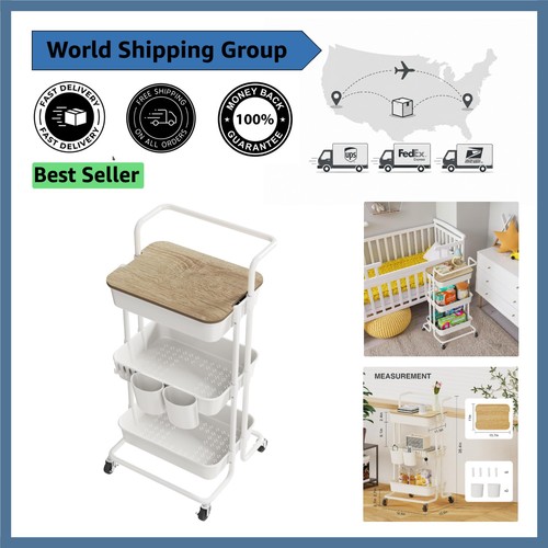 Sturdy tier kitchen cart - 3-tier,