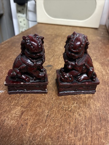 Pair vintage chinese red - vintage,