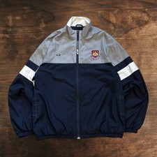 Vintage West Ham United Reebok Track Jacket Windbreaker Large Football Training