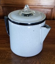 Vintage enamelware coffee pot - vintage,