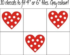 10 x Heart Polka Dot Tile